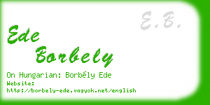 ede borbely business card